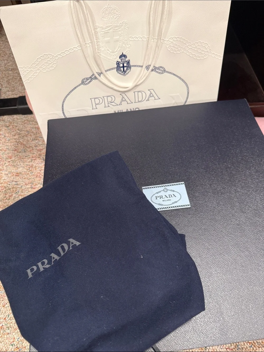 Prada Tessuto Metallic Technical Tote